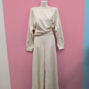 Victoria Secret VSX Winter Featherweight Knit 2-Piece Lounge Set Large Cream